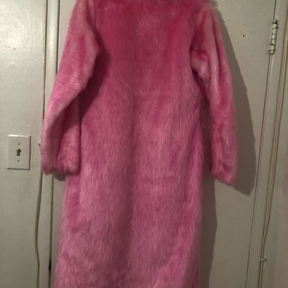 Custom made pink FUR coat not real fur